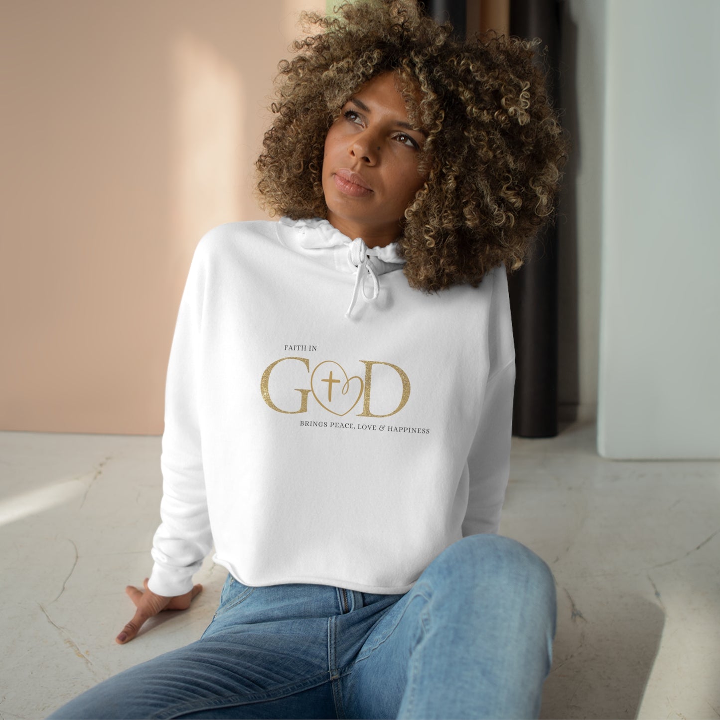 Maverick Faith in God Crop Hoodie