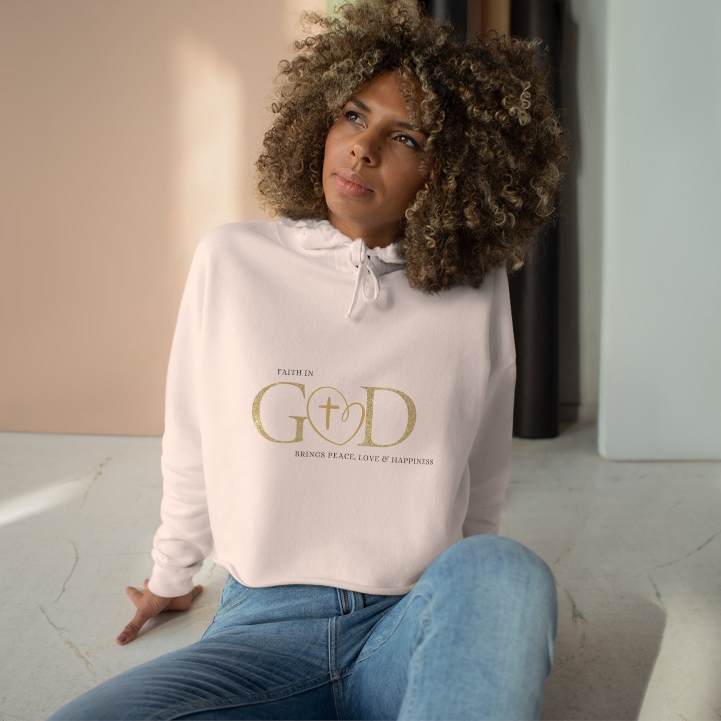 Maverick Faith in God Crop Hoodie