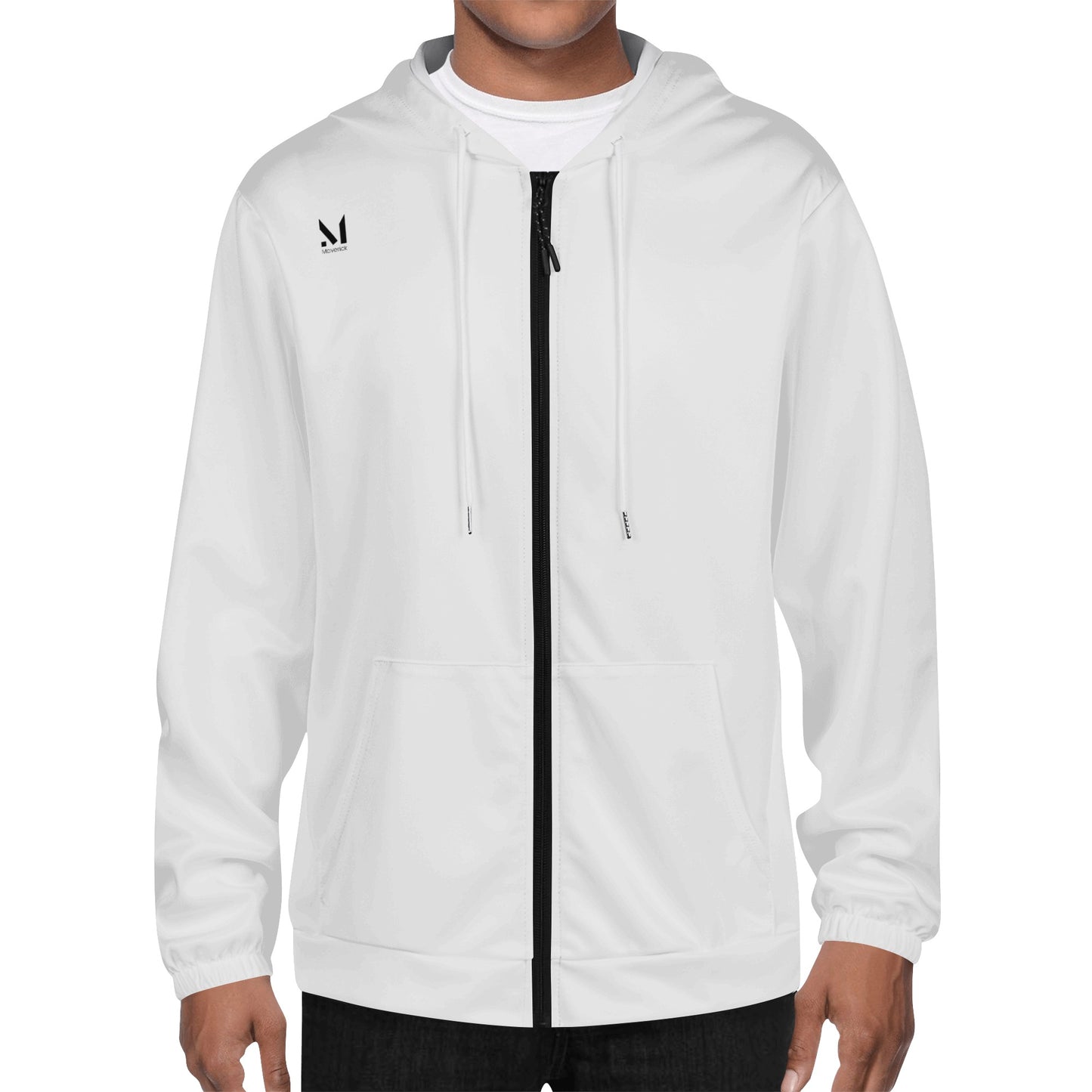 Maverick Baseball Mom Zip-up Hoodie - White