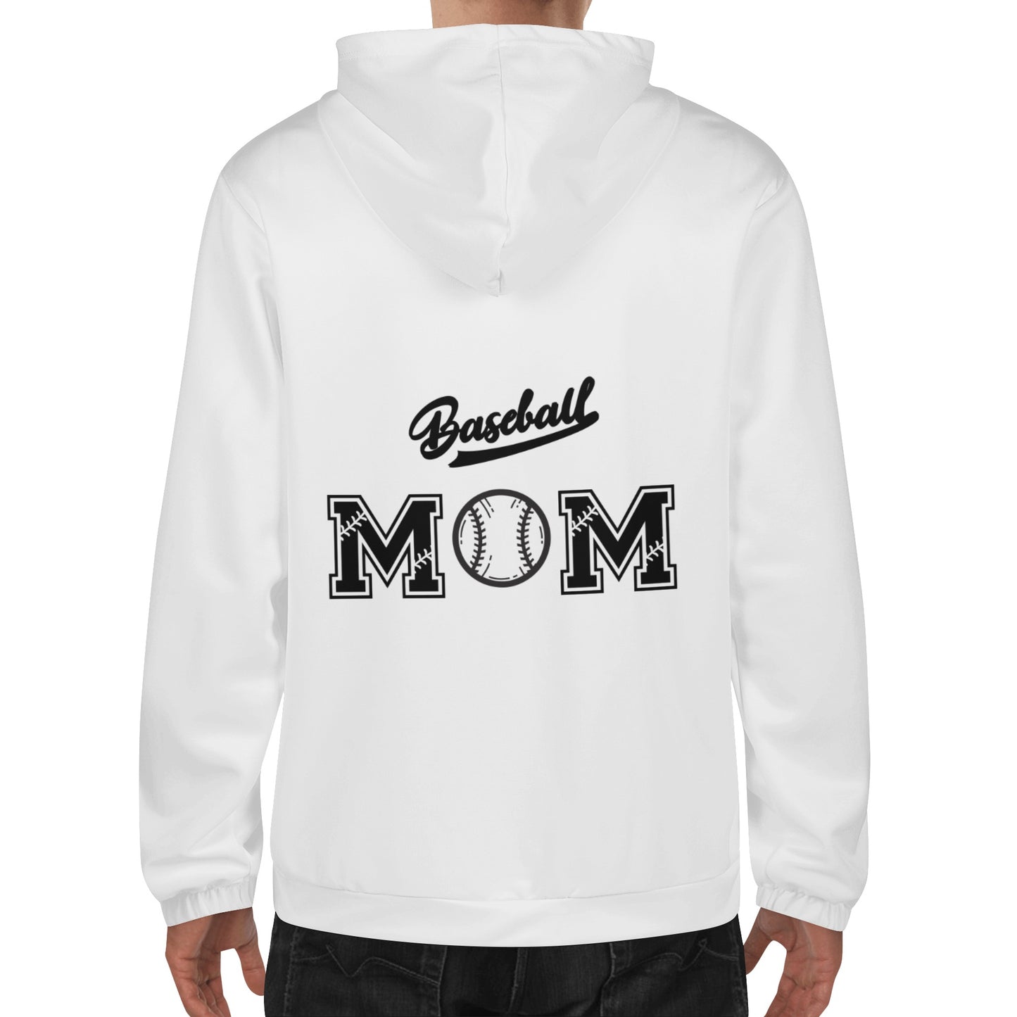 Maverick Baseball Mom Zip-up Hoodie - White