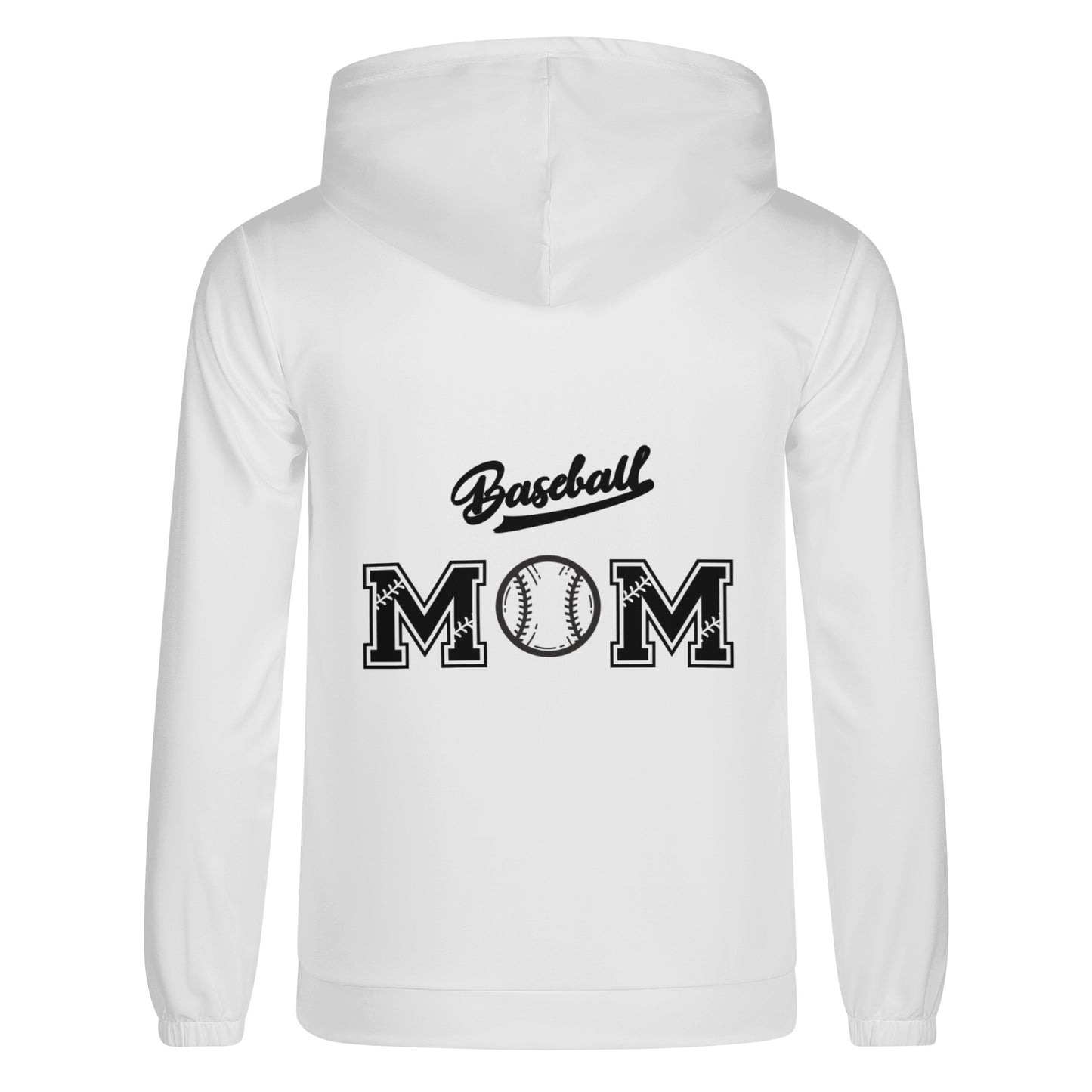 Maverick Baseball Mom Zip-up Hoodie - White