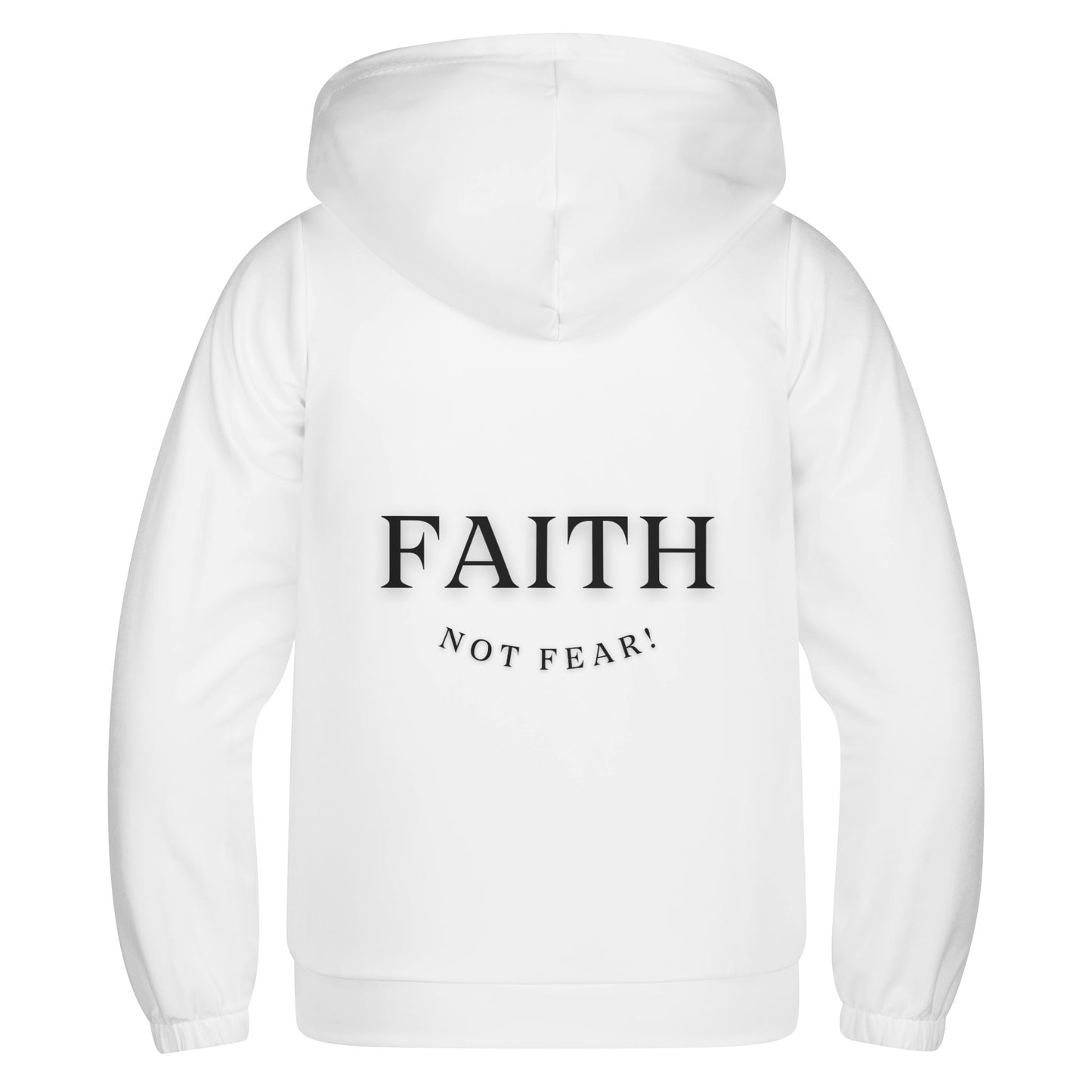 Maverick Youth Zip-up Faith Not Fear Hoodie - White