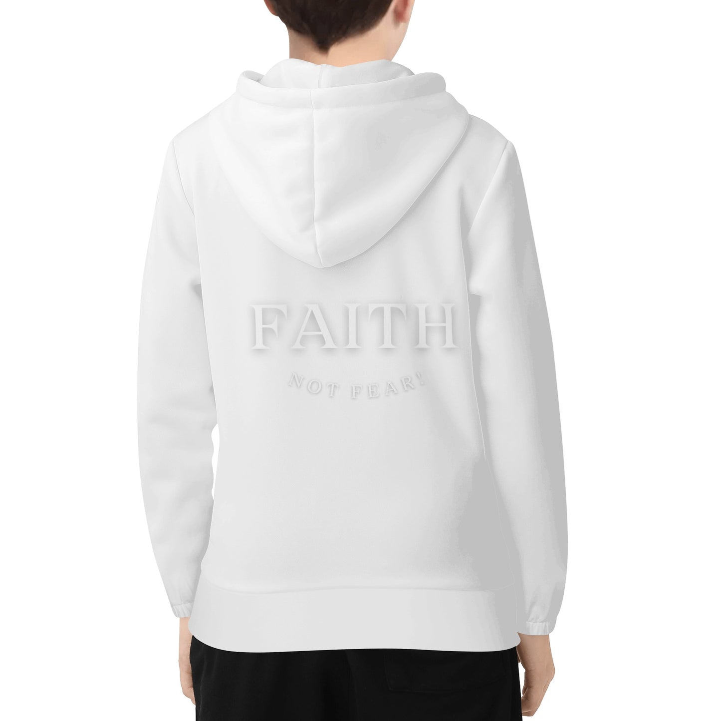 Maverick Youth Zip-up Faith Not Fear Hoodie - Black