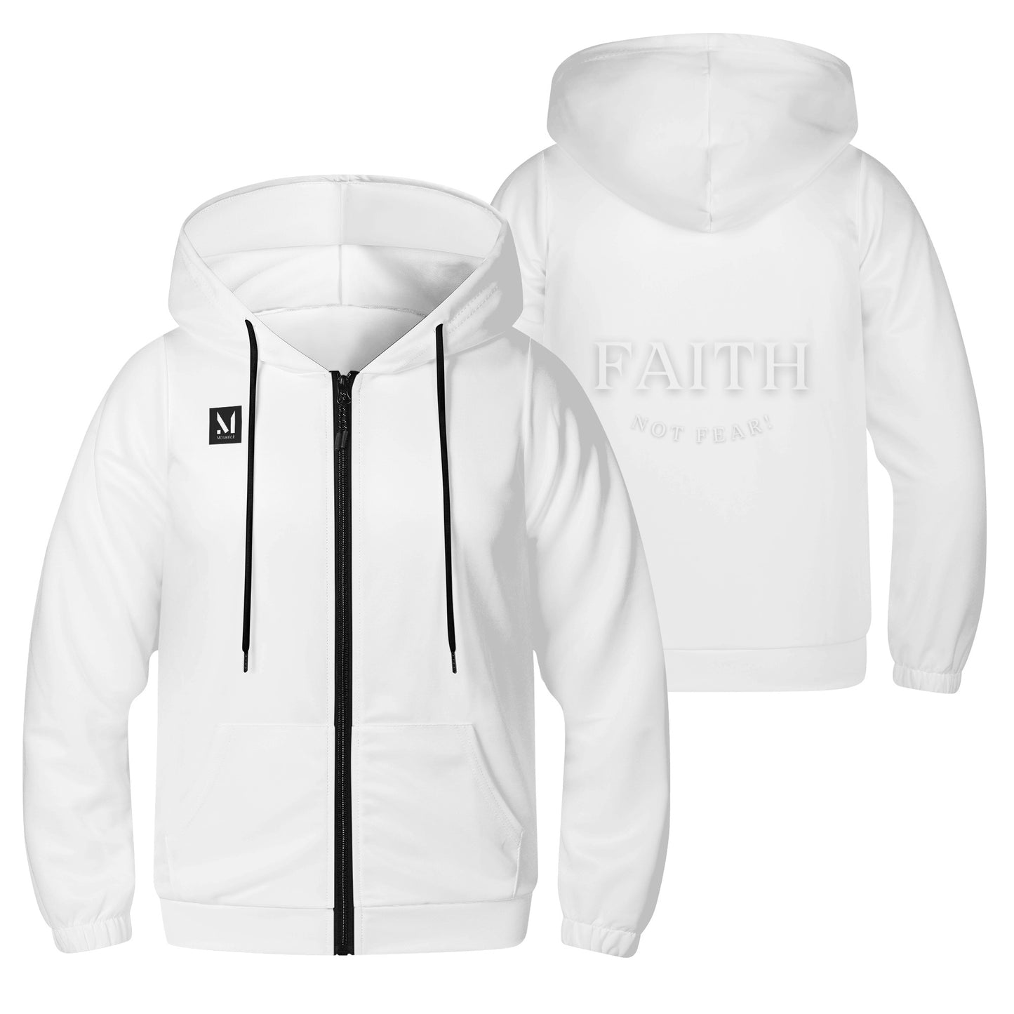 Maverick Youth Zip-up Faith Not Fear Hoodie - Black