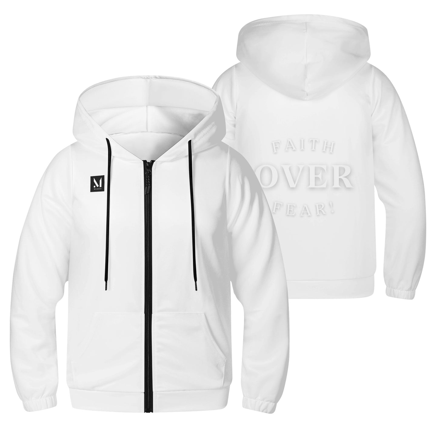 Maverick Youth Zip-up Faith Over Fear Hoodie - Black