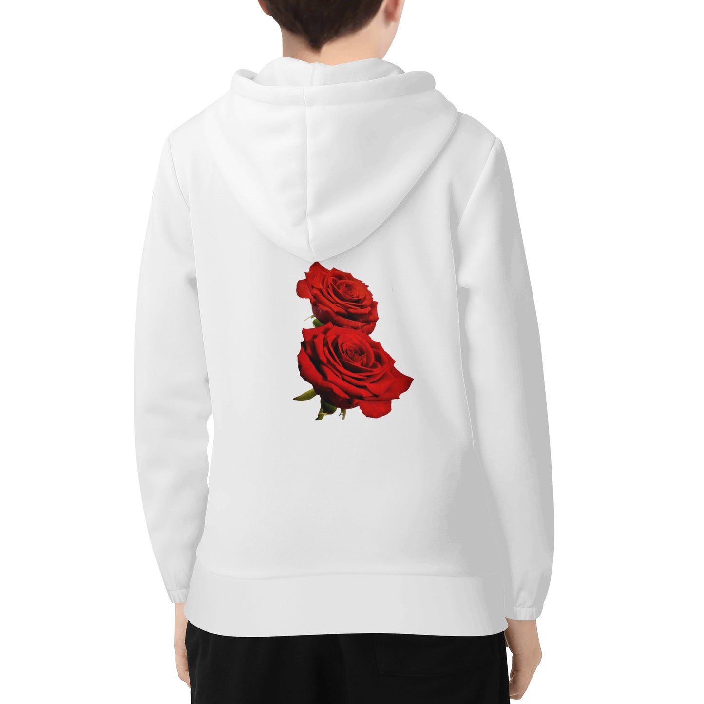 Maverick Youth Zip-up Rose Hoodie - Black