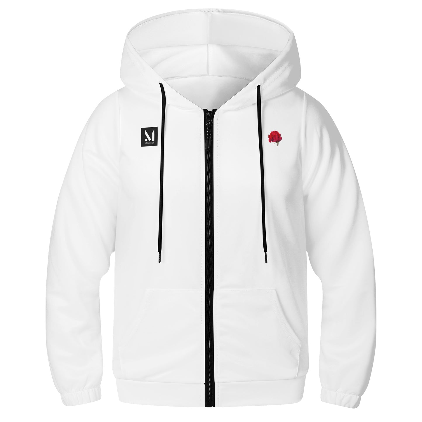 Maverick Youth Zip-up Rose Hoodie - Black