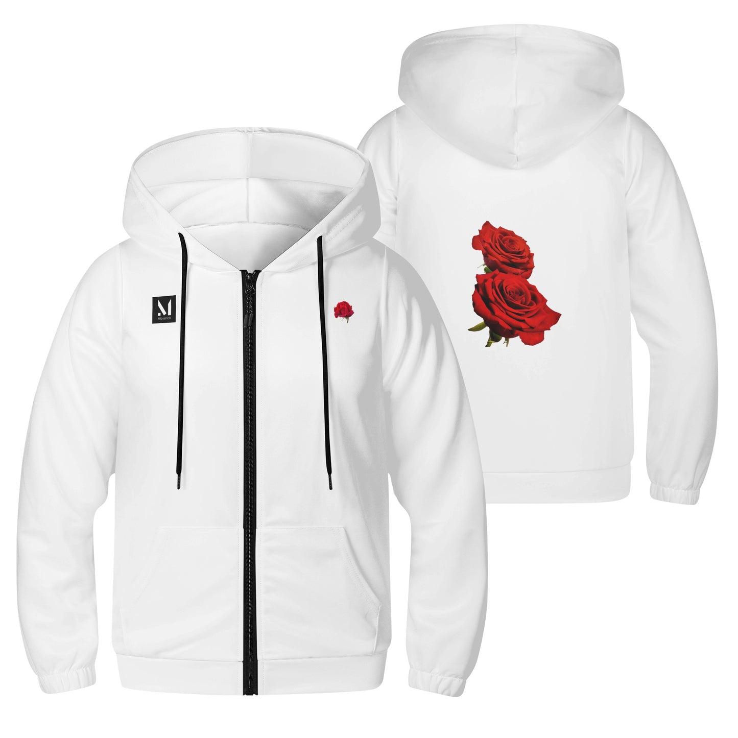 Maverick Youth Zip-up Rose Hoodie - Black