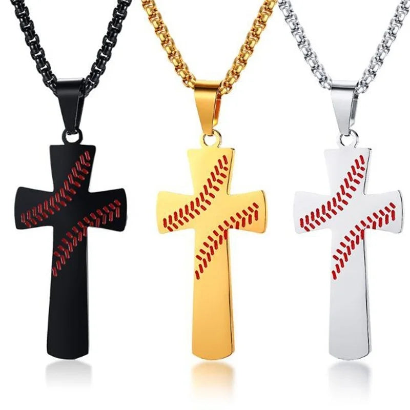 Baseball Cross Necklaces - I Can Do All Things Strength Bible Verse