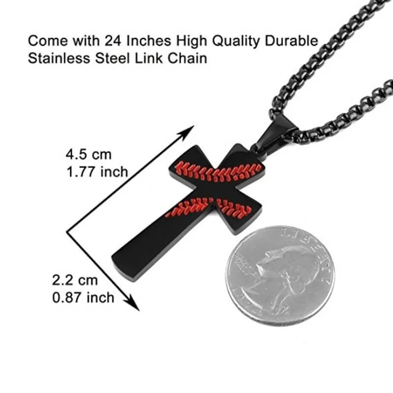 Baseball Cross Necklaces - I Can Do All Things Strength Bible Verse