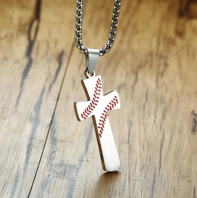 Baseball Cross Necklaces - I Can Do All Things Strength Bible Verse