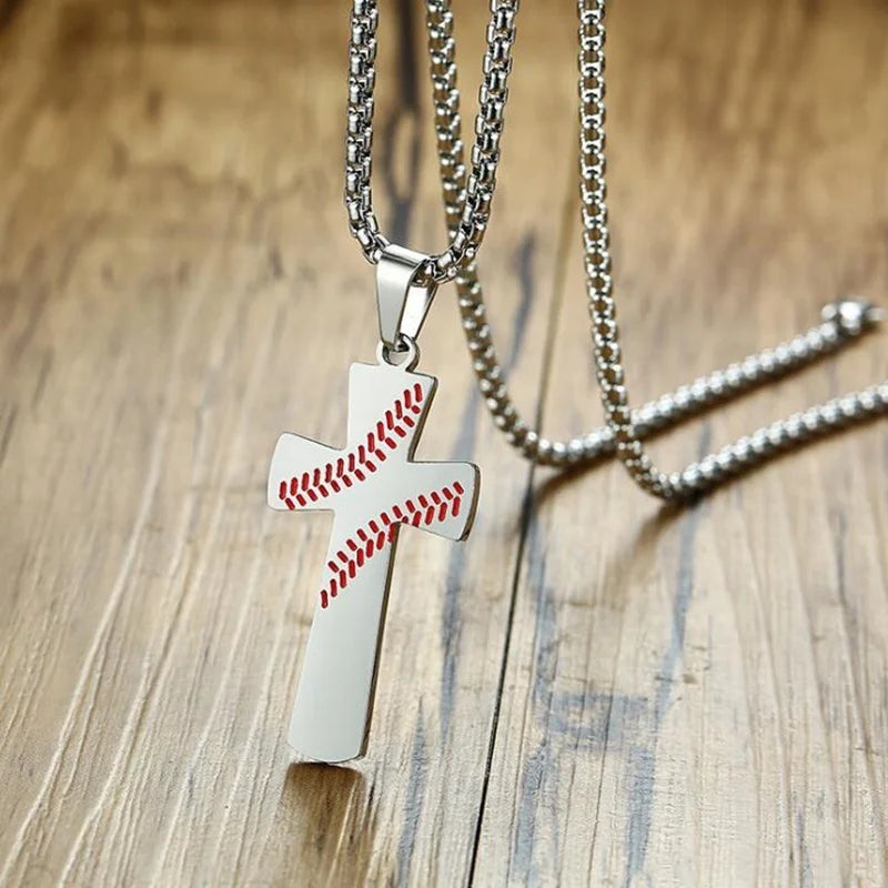 Baseball Cross Necklaces - I Can Do All Things Strength Bible Verse