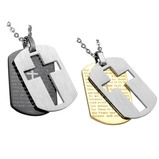 Dog Tag Cross Necklaces